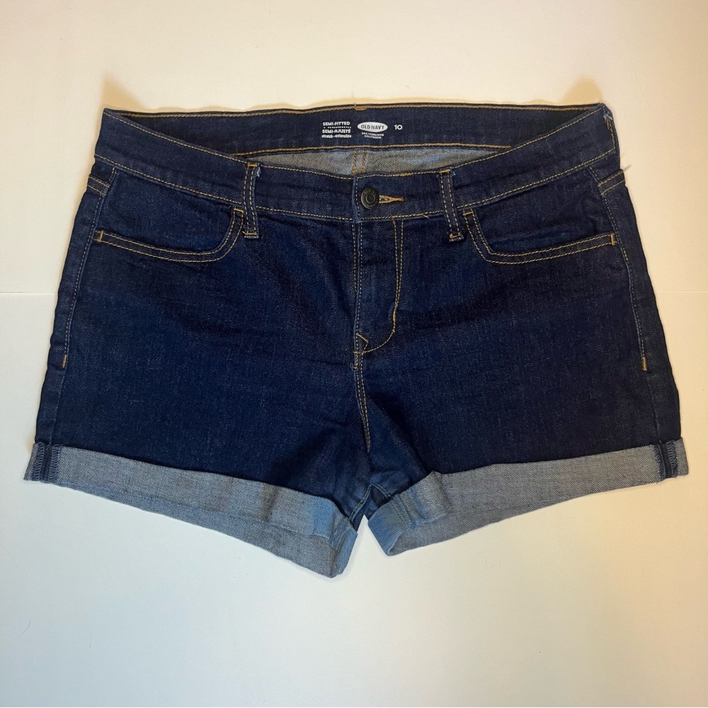 Old Navy Semi-Fitted Dark Denim Shorts